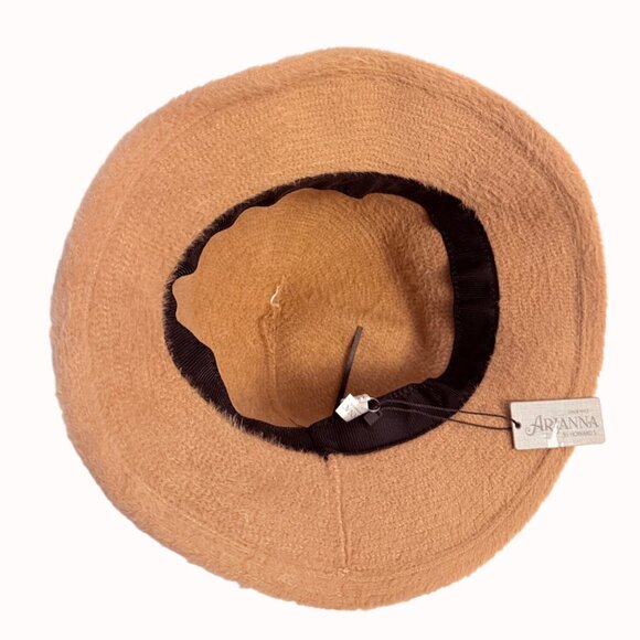 Soft Fuzzy Bucket Hat Bow Detail Carmel Brown Arianna By Howards Fall Fashion St - Picture 7 of 14